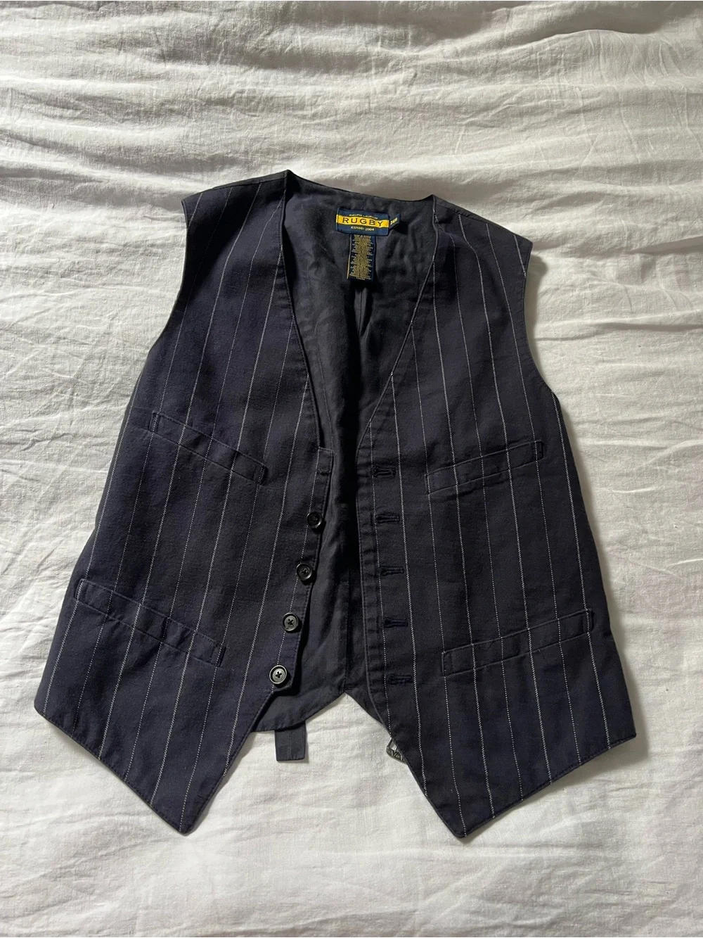 Rugby Ralph Lauren Navy Pinstripe Suit Vest / Waistcoat – 36R